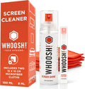 WHOOSH! Screen Shine Duo - Screen Cleaner Spray for Ipad, Monitor, Laptop, Macbook - 3.4 Oz & 0.3 Oz Bottles with 2 Microfiber Cloths - Portable