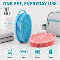 2 Pack Silicone Body Scrubber, Loofah Double-Sided Body Brush,Shower Scrubber and Scalp Massager Shampoo Brush for Sensitive Kids Women Men All