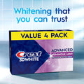 Crest 3D White Advanced, Teeth Whitening Toothpaste for Adults, 3.7 oz, 4 Pack, Cavity Protection Fluoride Toothpaste, Strengthens Enamel, Travel