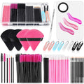 Disposable Applicators Kit with Makeup Puff, Mixing Palette, Artist Supplies, Accessories, Mascara Wands, Lip Brushes, Hair Clips, Powder Puffs