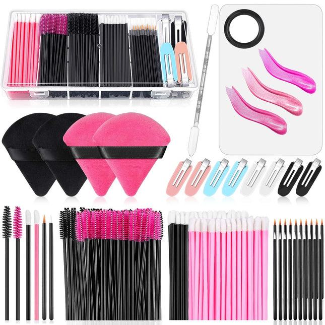 Disposable Applicators Kit with Makeup Puff, Mixing Palette, Artist Supplies, Ac