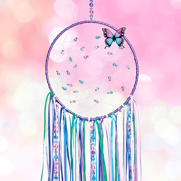 Make It Real: DIY Dreamcatcher - Purple Pink Blue Butterfly, 175 Piece All-In-One DIY Kit, Tweens & Girls, Bedroom DÃÂ©cor, Arts & Crafts, Make a