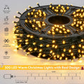 JMEXSUSS 500 LED Christmas Lights Outdoor, Classroom String Lights Plug in | 173ft, 8 Modes, Remote Control, Waterproof Warm White Christmas Tree