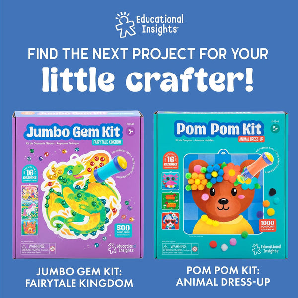 Educational Insights Tufting Kit - Arts and Crafts for Kids Ages 4-8, Poke in Art Kits for Girls & Boys, DIY Kids Craft Kit, Mess Free Art Set