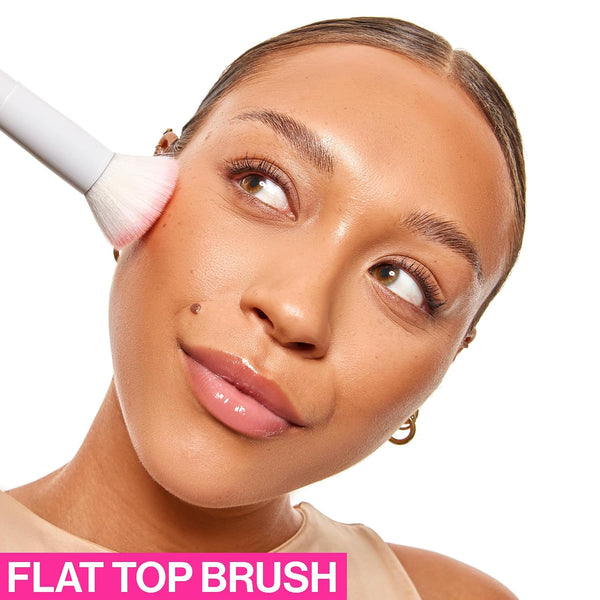 wet n wild Kabuki Brush, Flat Top for All Formulas, Densely-Packed Synthetic Bristles, Ergonomic Handle for Comfortable Control Flat Top 7.28 in