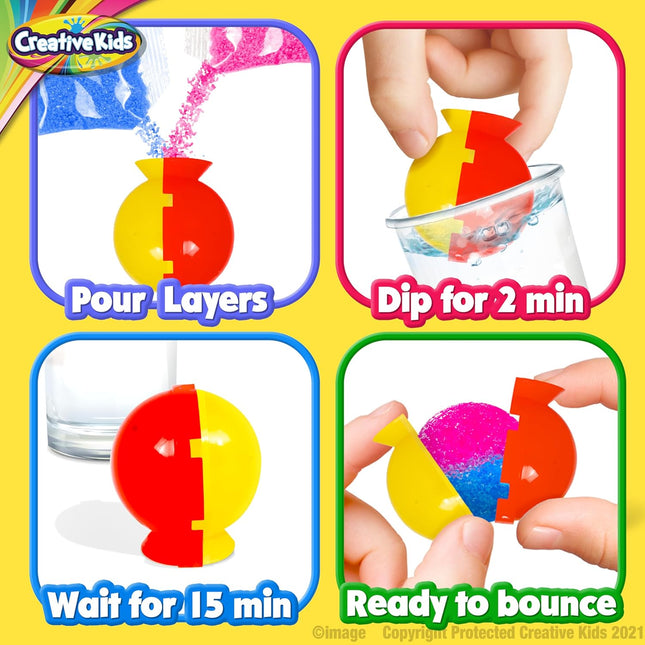 Creative Kids Magic Bouncy Balls - DIY STEM Toys - Science Kit for Kids - 25 Mul