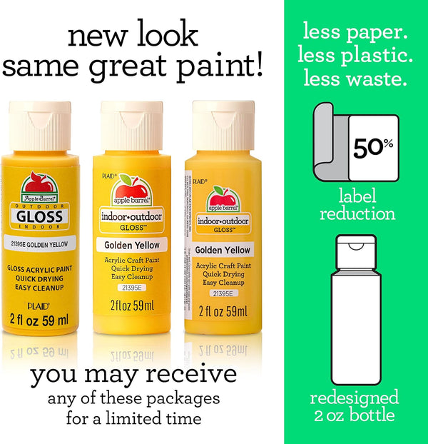 Apple Barrel Gloss Acrylic Paint in Assorted Colors (2-Ounce), 20621 White White 2 Fl Oz (Pack of 1)