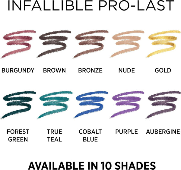 L'Oreal Paris Cosmetics Infallible Pro-Last Waterproof Pencil Eyeliner, Black, 0.042 Ounce,1 Count