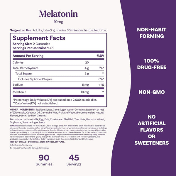 Natrol Melatonin 10 mg Gummies, Sleep Support for Adults, 90 Gummies Strawberry 90 Count (Pack of 1)