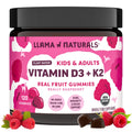 Llama Naturals Vitamin D3, Vegan, Organic Immune Support Supplement, Vitamin D Gummies for Adults and Kids, Real Fruit Gummy Vitamins, Promotes