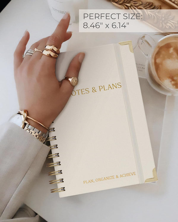 ZICOTO Aesthetic Daily Planner And Notebook With Hourly Schedule - Beautiful Spiral To do List Notepad For Work/Home to Organize Tasks And