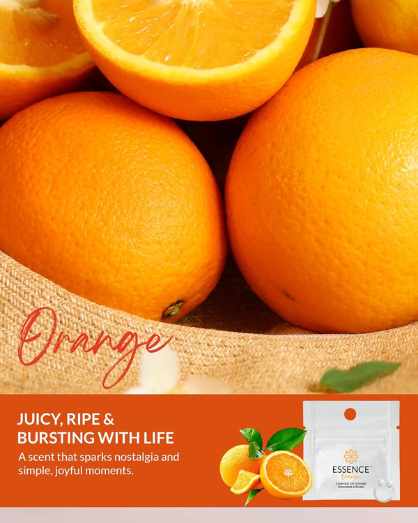 Essence Wearable Aromatherapy Nasal Diffuser – Orange Essential Oil Nose Ring Silicone Inhaler for Stress & Mood Support - Made in USA &