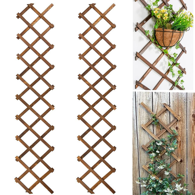 Avalution Extensible Natural Garden Wooden Fence Lattice Frame Plant Support Frame Natural Wooden Lattice Frame for Cucu
