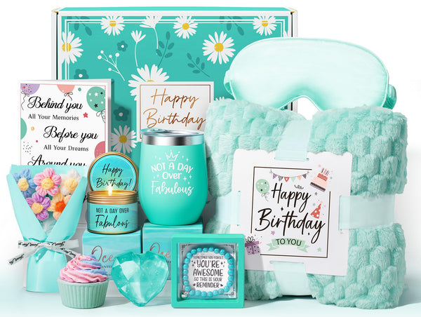 Birthday Gifts for Women Friendship, Unique Happy Birthday Gifts Basket for Mom Her Best Friend Sister Wife Girlfriend Coworker, Luxury Self Care