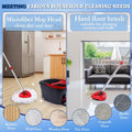 Wa.Ie Jiemimicrofiber Spin Mop Refills Head Compatible for Easywring 1-Tank System,1 Mop Scrub Brush + 1 Mop Base + 4 Pack Cleaning Floor Mop Head