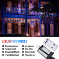 JMEXSUSS Icicle Lights for 4th of July Decor, 400 LED Red White and Blue | 38.8 Ft Icicle Lights for Outside, Independence Day Icicle String Light