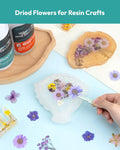 Dried Flowers, Resiners 58Pcs Pressed Flowers for Craft Purple Real Natural Dried Flowers Dry Leaves Kit for DIY Making Crafts Resin Soap Candle