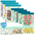 10 Pack Dishwasher Safe Reusable PEVA Food Storage Bags, Leak proof Reusable Freezer Bags for Food Storage Home Organization Traval & Make-up BPA