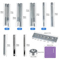 14Pcs Rivet Setter, Leather Die Punch Snap kit, Stainless Steel Rivet Setting Tool for Bag Making DIY Leather Crafts with Non Slip Base |