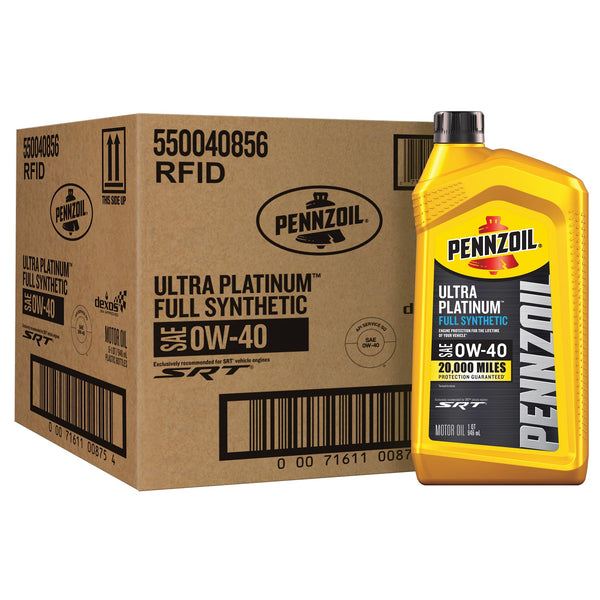 Pennzoil Ultra Platinum Full Synthetic 0W-40 Motor Oil, 1 Quart (6 Pack) 1 Quart 6 Pack 0W-40
