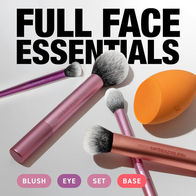 Real Techniques 5 Piece Everyday Essentials Makeup Brush Set, Includes 4 Brushes