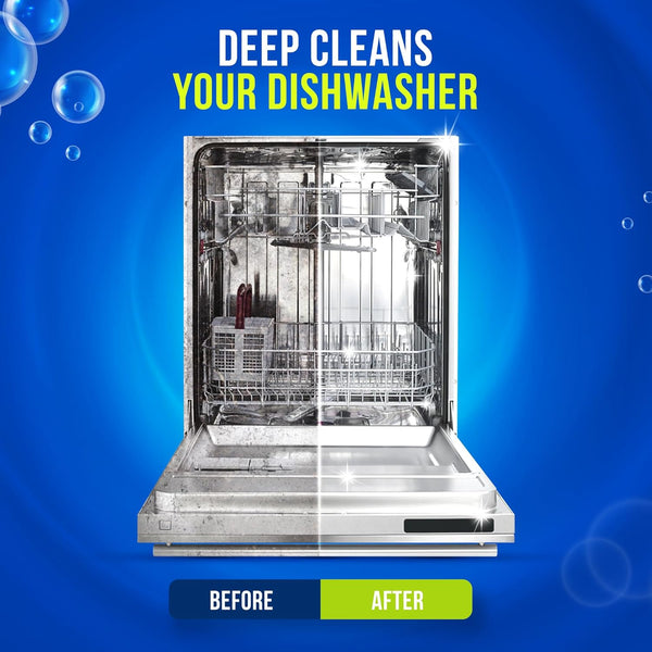 Dishwasher Cleaner and Deodorizer Tablets 26-Pack, Deep Cleaning Descaler for Dishwasher Machine, Heavy Duty, Septic Safe, Removes Grease &