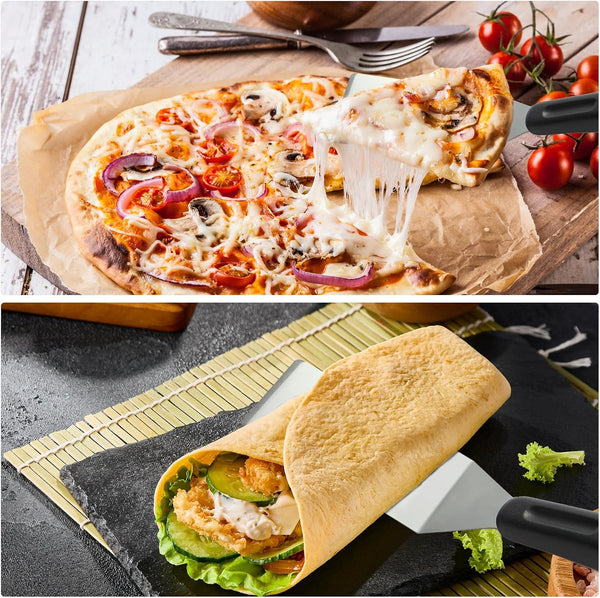 【2 Pack】 Small Metal Spatula Set, Mini Stainless Steel Serving Spatulas for Kitchen Use, Ideal for Flipping Pancake, Brownie, Cookie, Cake, Egg –