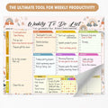 Weekly Planning To-Do-List Pad, 52 Undated Sheets for Daily To-Do Lists, Habit Tracking, Academic Scheduling, and Productivity Goals - Perfect for