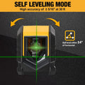 PREXISO Laser Level with Tripod, 65Ft Self Leveling Cross Line Laser Level, Green Line leveler Tool for Hanging Pictures, Home Renovation with LED