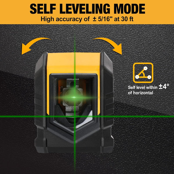 PREXISO Laser Level with Tripod, 65Ft Self Leveling Cross Line Laser Level, Green Line leveler Tool for Hanging Pictures, Home Renovation with LED