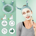 Molain Face Wash Headband, Palm and Snail Spa Hair Bands Makeup Headbands Women Cartoon Cute Coral Fleece Elastic Headband Creative Hair