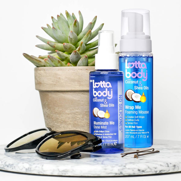 Lottabody Wrap Me Foaming Mousse with Coconut & Shea Oils, Lightweight Moisture-Rich Curl-Defining & Frizz-Control Styling Mousse for Natural