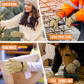 KONGOUARD Winter Working Gloves Thermal Leather Heated Safety Work Glove for Assembly,Warehouse,Light Duty Work Brown XL X-Large Brown