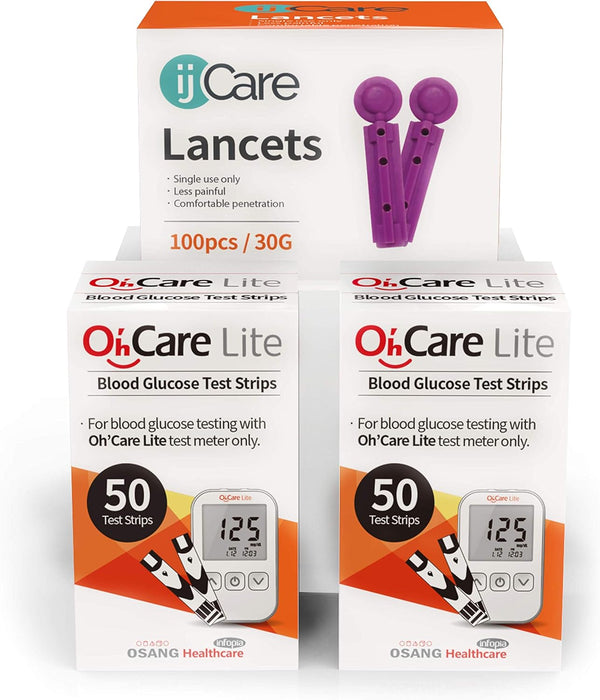 OhÃ¢ÂÂCare Lite Blood Sugar Testing Monitor Ã¢ÂÂ Glucose Test Strips and Lancets for for Blood Testing Ã¢ÂÂ Accurate and Affordable Diabetic