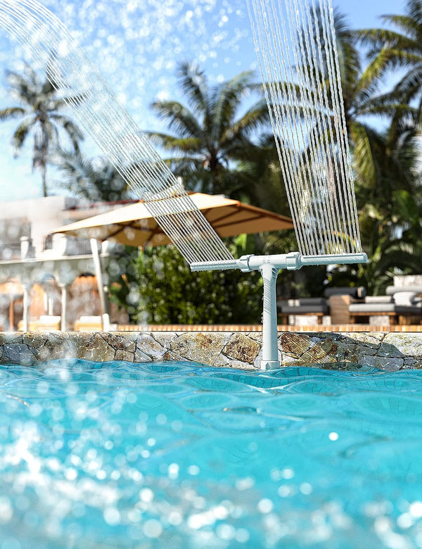 Pool Fountain for above and In-Ground Pools, Adjustable Dual Spray Waterfall Sprinkler Cooler for Pool, Swimming Pool Spa Water Fountain,