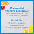 Zarbee'S Kid'S Complete Daily Multivitamin + Probiotic Gummies with Vitamins a B C D E & Zinc for Digestive Health Easy to Chew, Natural Fruit 70