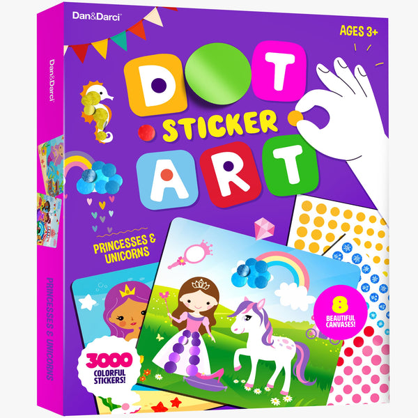 Dot Stickers Art for Kids - Sticker Books for Toddlers 2-4 Years - Arts and Crafts for Kid Ages 2-4 3-5 4-6 - 4 Year Old Girl Birthday Gifts -