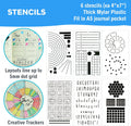 Ultimate Productivity Stencils & Stickers - X20 Sheets of Planner Stickers, X6 Stencils - Calendars, to Do Lists, Habit Trackers, Goals -