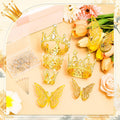 cridoz Gold Crowns for Flower Bouquets, Flower Bouquet Accessories Including 4 Pcs Bouquet Crown, 12 Pcs Butterfly Decorations and 50 Pcs Flower