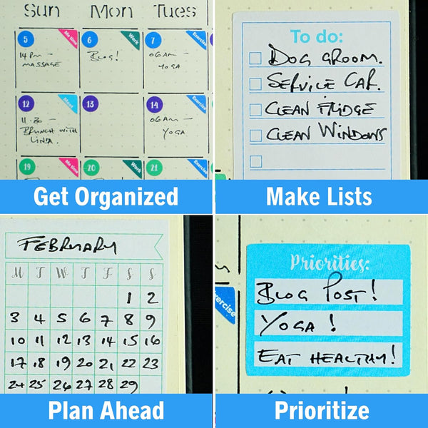 Ultimate Productivity Stickers Set - Large Value Pack of 20 Planner Sticker Sheets - Calendars, to Do Lists, Habit Trackers, Goals - Accessories &