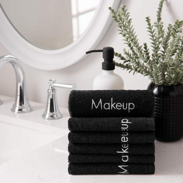 Arkwright Makeup Remover Cloths 6 Pack - 100% Cotton Face Towels, Soft Reusable Washcloths, Gentle Facial Cleansing for Waterproof Makeup, 13 x