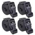 Buckle Straps with Clips, Adjustable Nylon Straps with Buckle, Packing Strap, Black 4 Pack (6’x1) Black 6’x1"