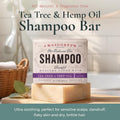 J.R.LIGGETT'S Shampoo Bar Tea Tree Formula, All-Natural Solid Hair Cleanser, Soothing Bar Shampoo with Tea Tree and Hemp Seed Oil for Dry,