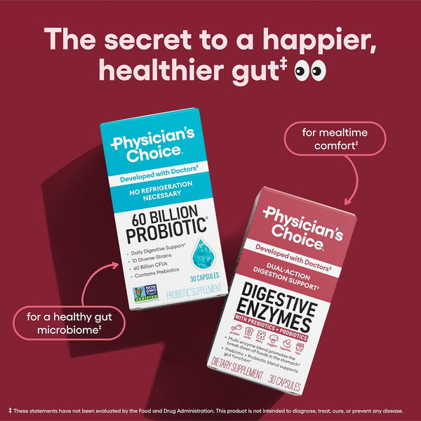 Physician'S CHOICE Digestive Enzymes - Multi Enzymes, Bromelain, Organic Prebiotics & Probiotics for Digestive Health & Gut Health - Bloating &