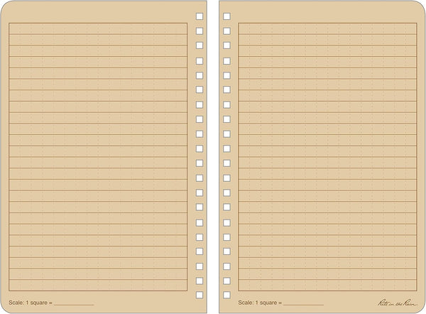 Rite in the Rain Weatherproof Side Spiral Notebook, 4.625" X 7", Tan Cover, Universal Pattern (No. 973T)