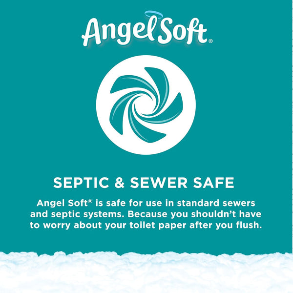 Angel Soft Toilet Paper, 6 Mega Rolls, 6 = 24 Regular Bath Tissue Rolls, 480+ 2-Ply Sheets Per Roll