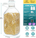 2 Pack 64 Oz Heavy Duty Glass Milk Bottle with 1 Silicone Spout and 3 Reusable Airtight SCREW LID, 2 Qt Glass Water Bottle with 2 Exact Scale