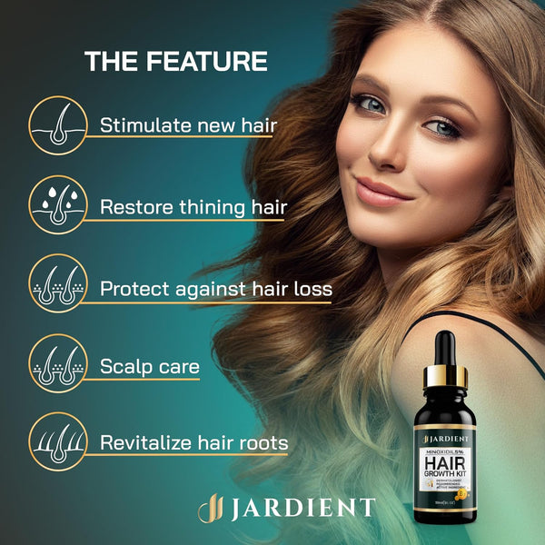 Minoxidil and Biotin Hair Growth Oil for Beards and Preventing Hair Thinning - 5% Minoxidil for Men and Women, 1 Fl Oz