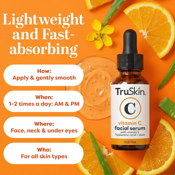 Truskin Vitamin C Serum for Face Ã¢ÂÂ anti Aging Formula with Vitamin C, Hyaluronic Acid, Vitamin E Ã¢ÂÂ Brightening Serum Ã¢ÂÂ Improve