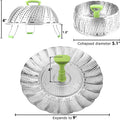 Consevisen Vegetable Steamer Basket for Cooking Food, Stainless Steel Veggie Steam Basket for Pot, Folding Expandable Steaming Insert with